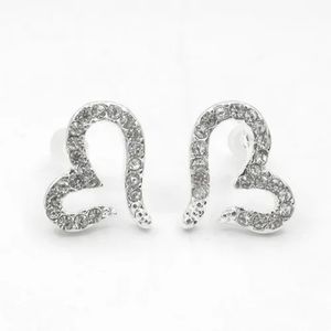 LAST PAIR! Silver Rhinestone Heart Earrings